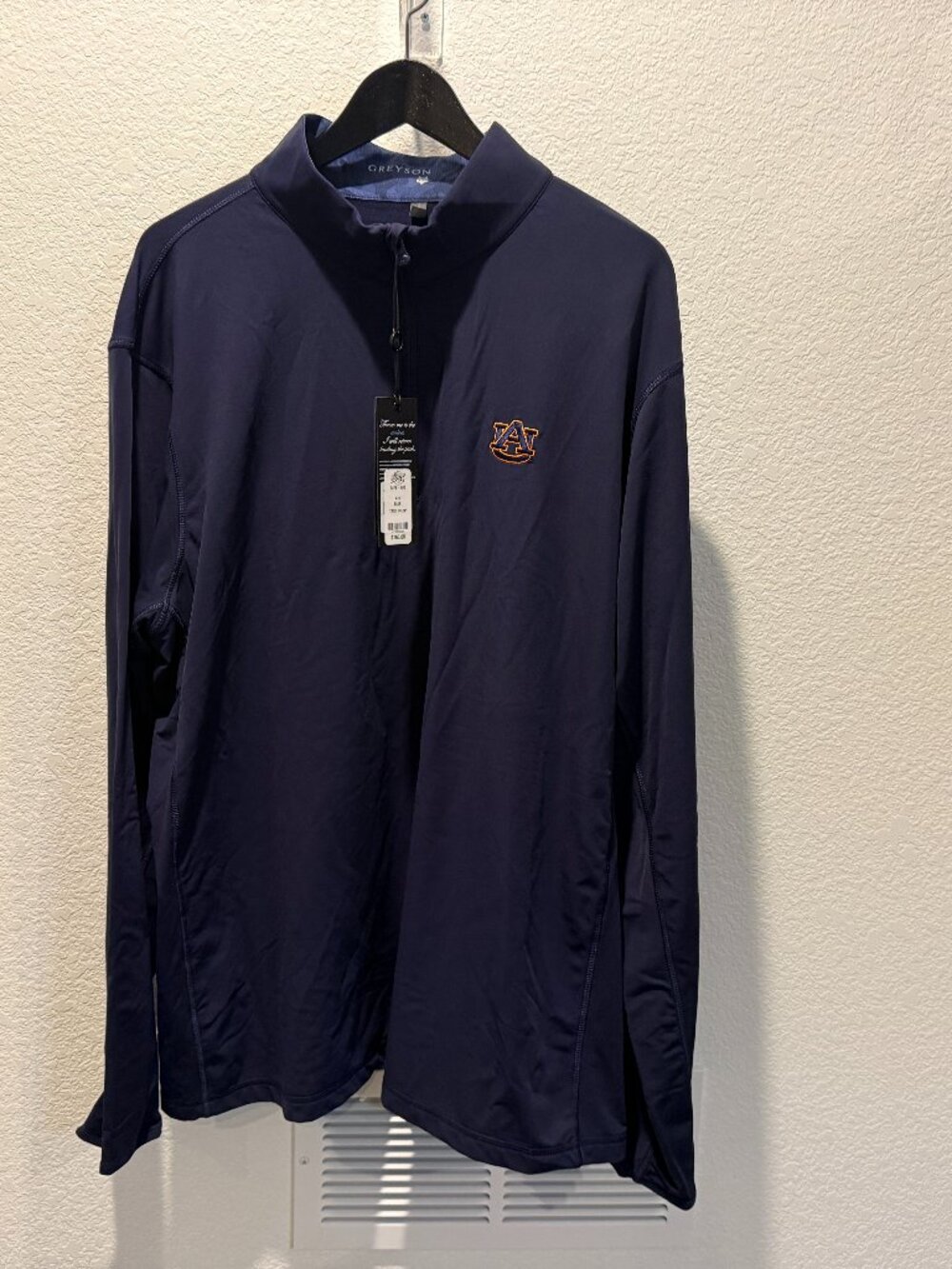 Greyson Tate 1/4 Zip Navy - Auburn embroidered hit - XXL